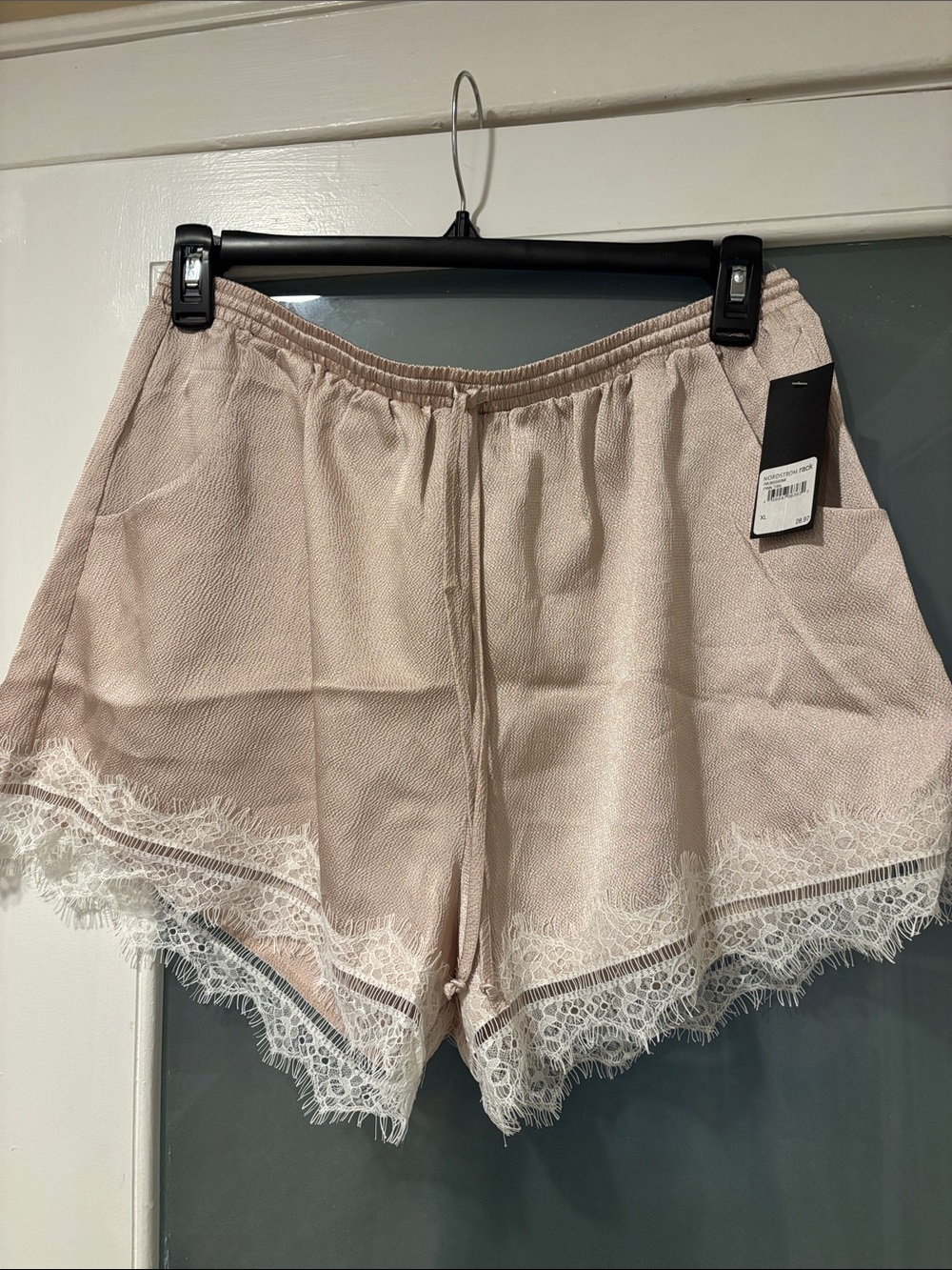 free press Lace-Trim Shorts in Light Blush